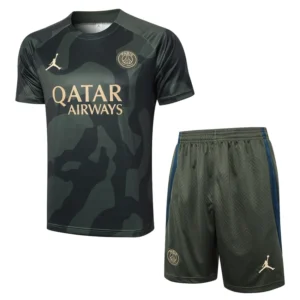 ENSEMBLE MAILLOT SHORT PSG 2024 2025 NOIR VERT