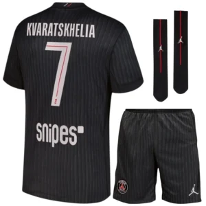 MAILLOT KIT ENFANT PSG JORDAN FOURTH 2025 2026 KVARATSKHELIA
